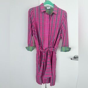 Gretchen Scott Breezy Blouson Dress - Sunshine Plaid.  Like new condition